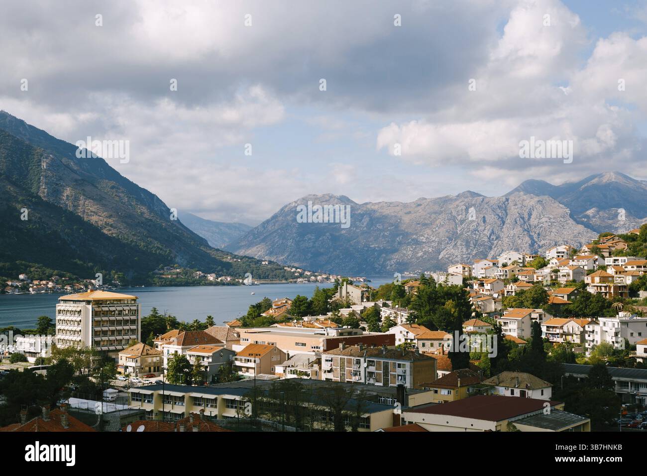 Panoramic view of old town Kotor, Montenegro, at summer time, tourism concept, Europe Stock Photo