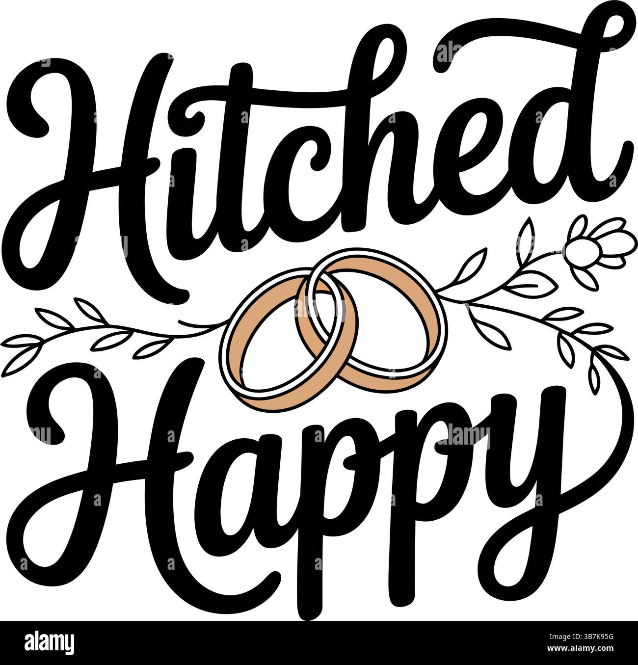 Wedding svg typography Stock Vector