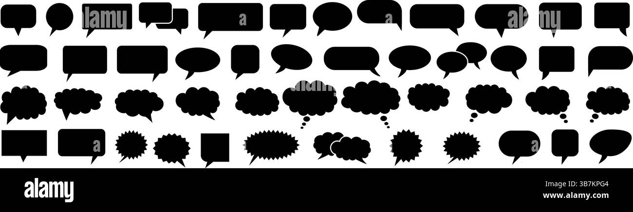 Speech Bubble collection. Talk bubbles, Cloud speech bubbles set. Stock Vector