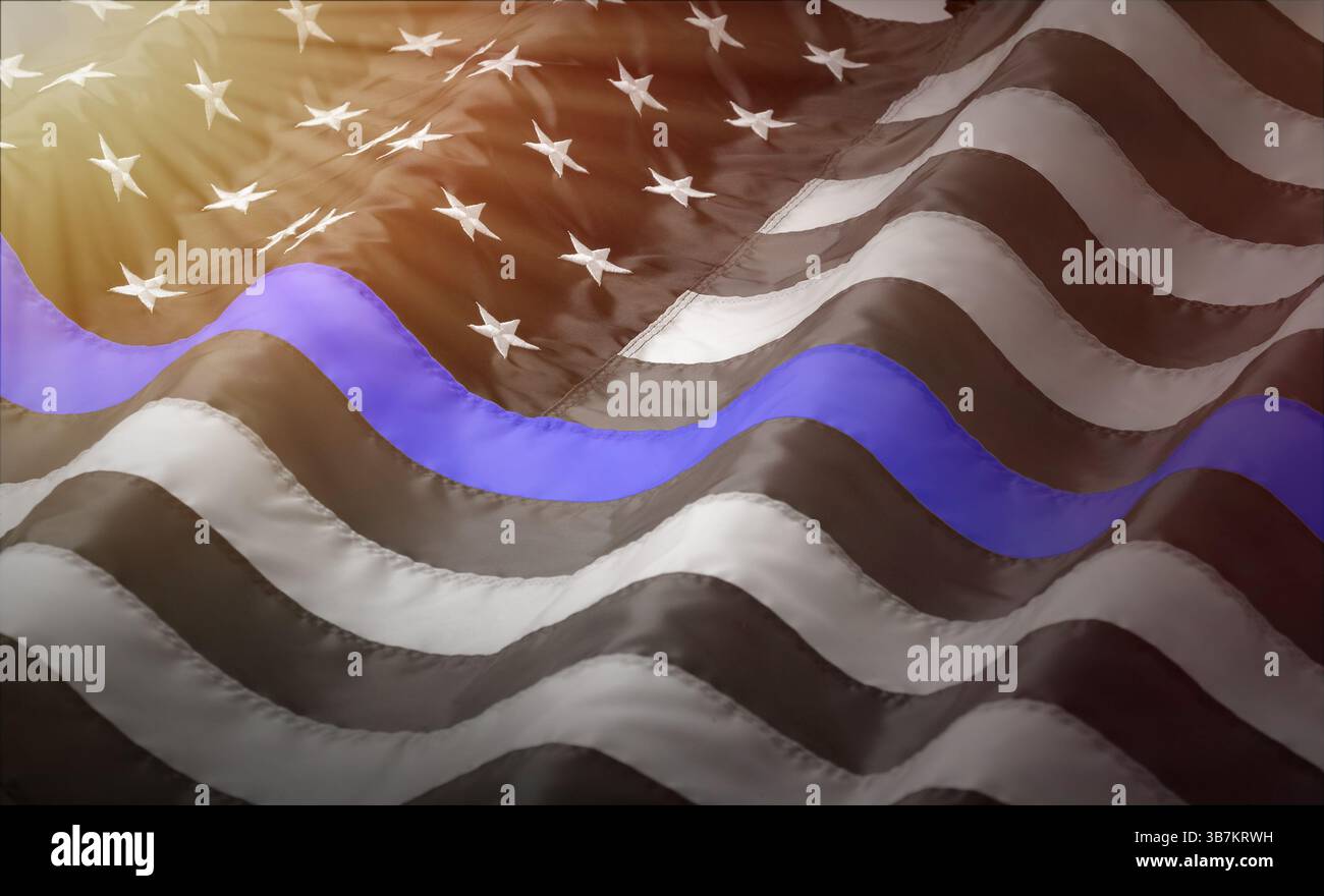 The thin blue line represents the police force. Stock Photo