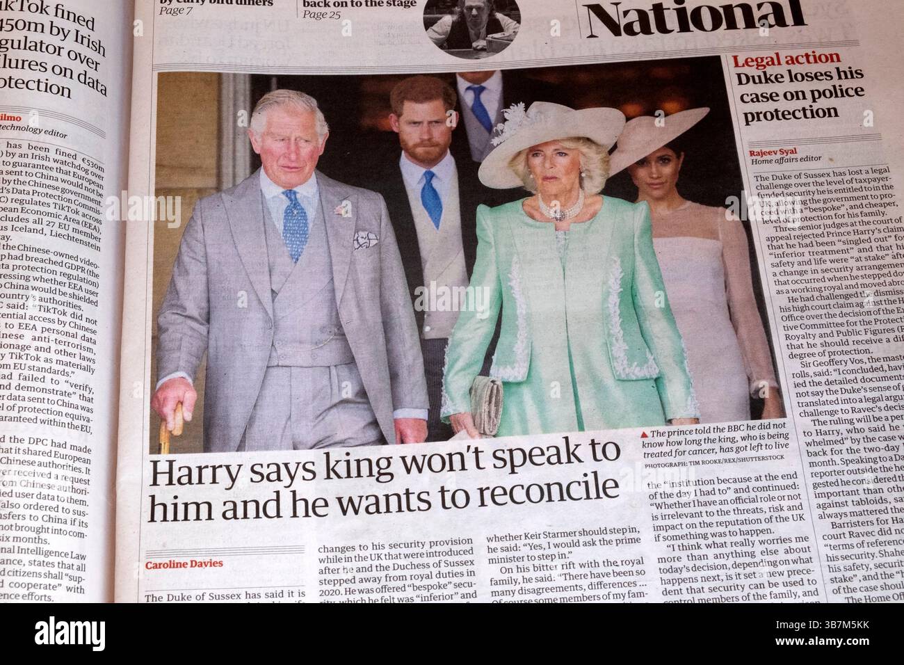 Prince 'Harry says king won't speak to him and he wants to reconcile