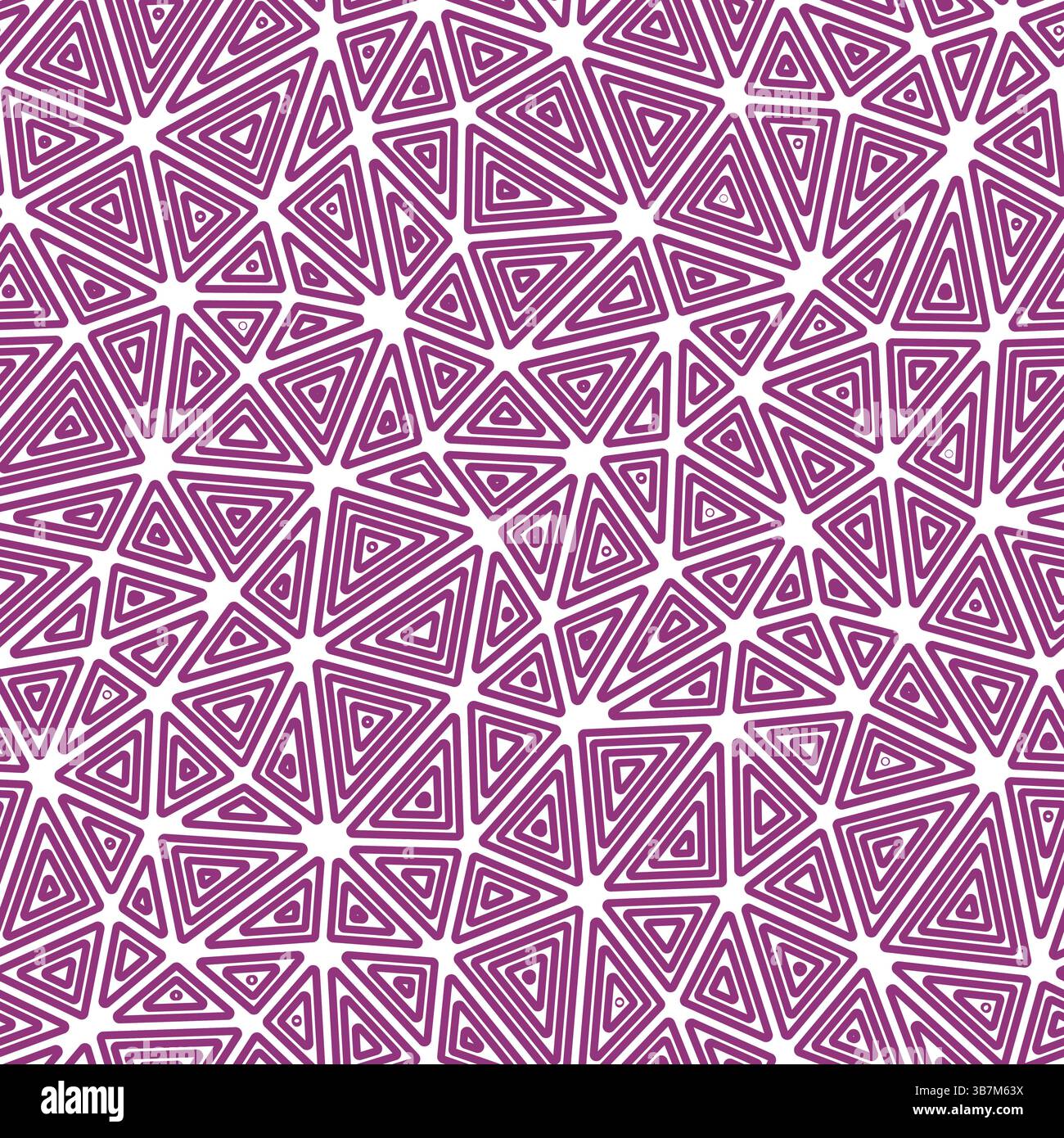 Geometric template background. Multiple repeated inner triangles. Medium triangle size. Solid color style. Seamless pattern. Modern vector tiles. Stock Vector