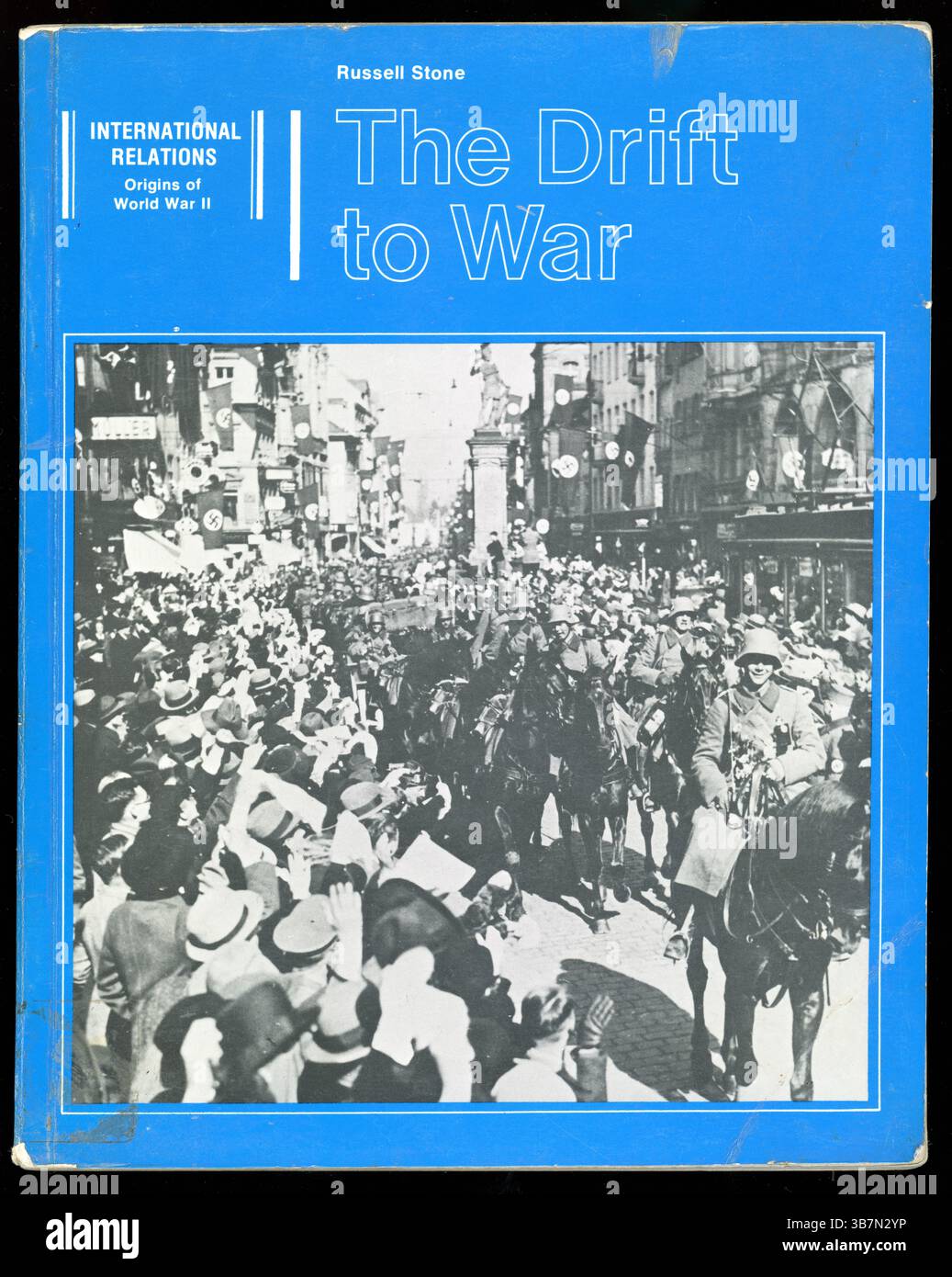 Front cover of Educational paperback book, the Drift to War, subject: International Relations, about the origins of World War 2,  by Russell Stone, Published Aukland, New Zealand, 1975, this edition, 1976. Stock Photo