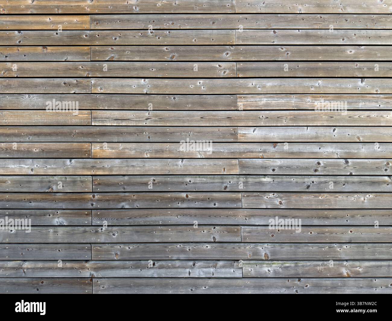 Old weathered wood texture, horizontal background Stock Photo