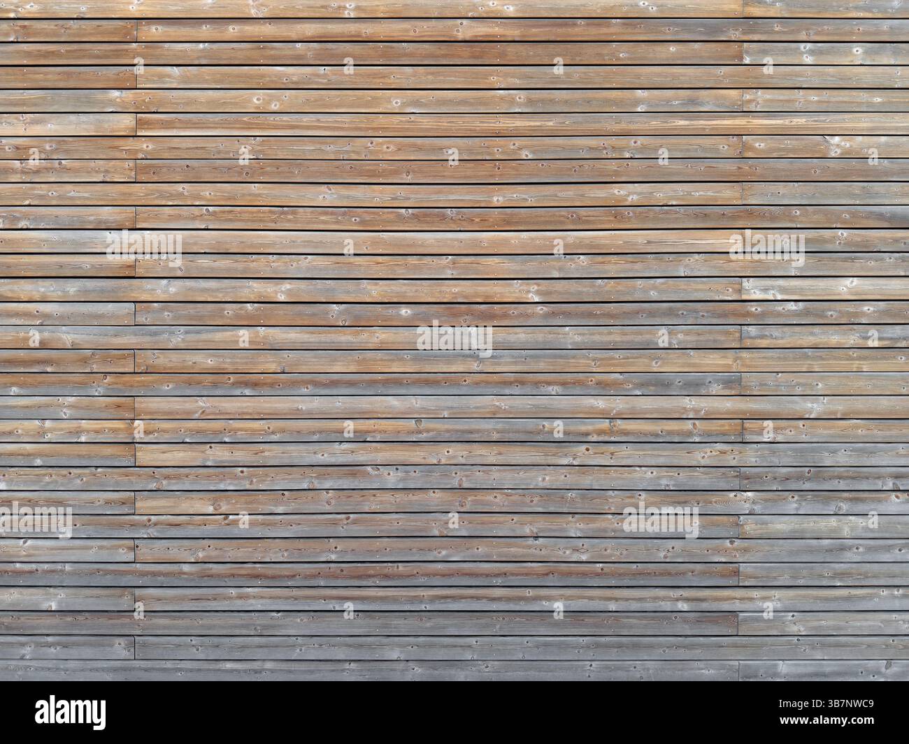 Old weathered wood texture, horizontal background Stock Photo
