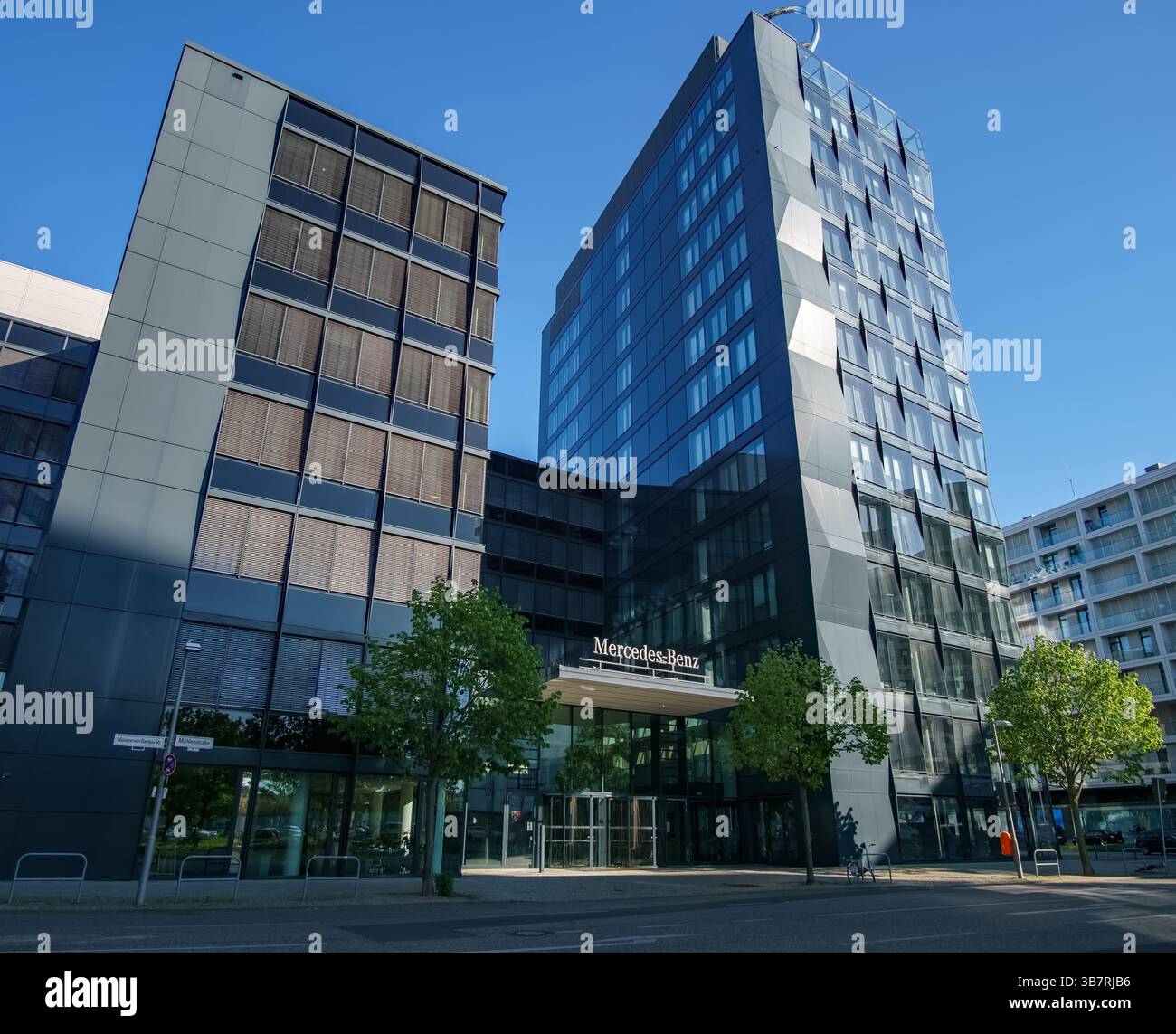 Mercedes-Benz office facade in Berlin-Friedrichshain near the former ...