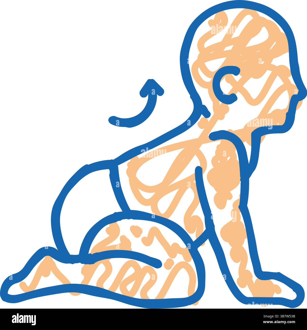 symmetrical tonic neck reflex icon doodle illustration Stock Vector ...