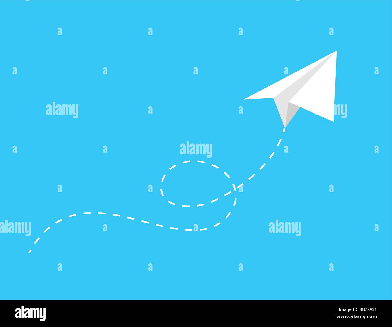 Paper Plane In Flight Illustration of a creative concept featuring the flight of a paper ...