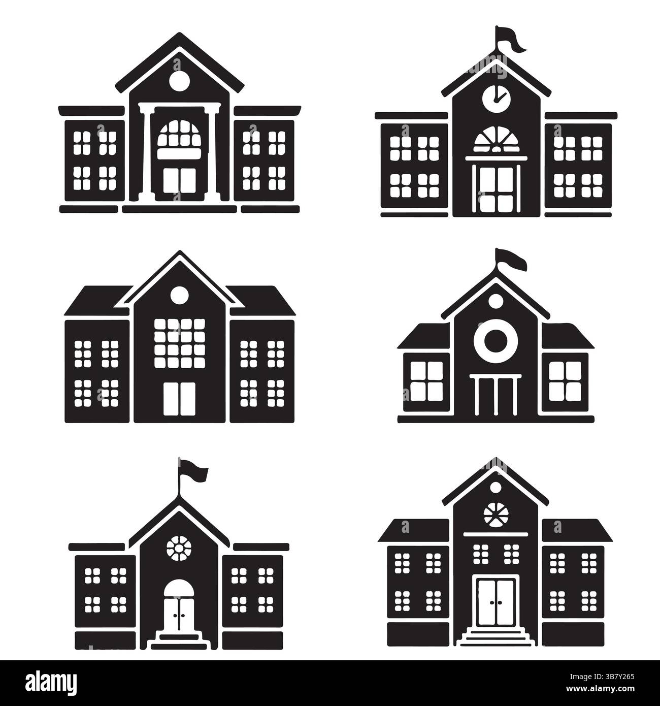College campus buildings icons Stock Vector Images - Alamy