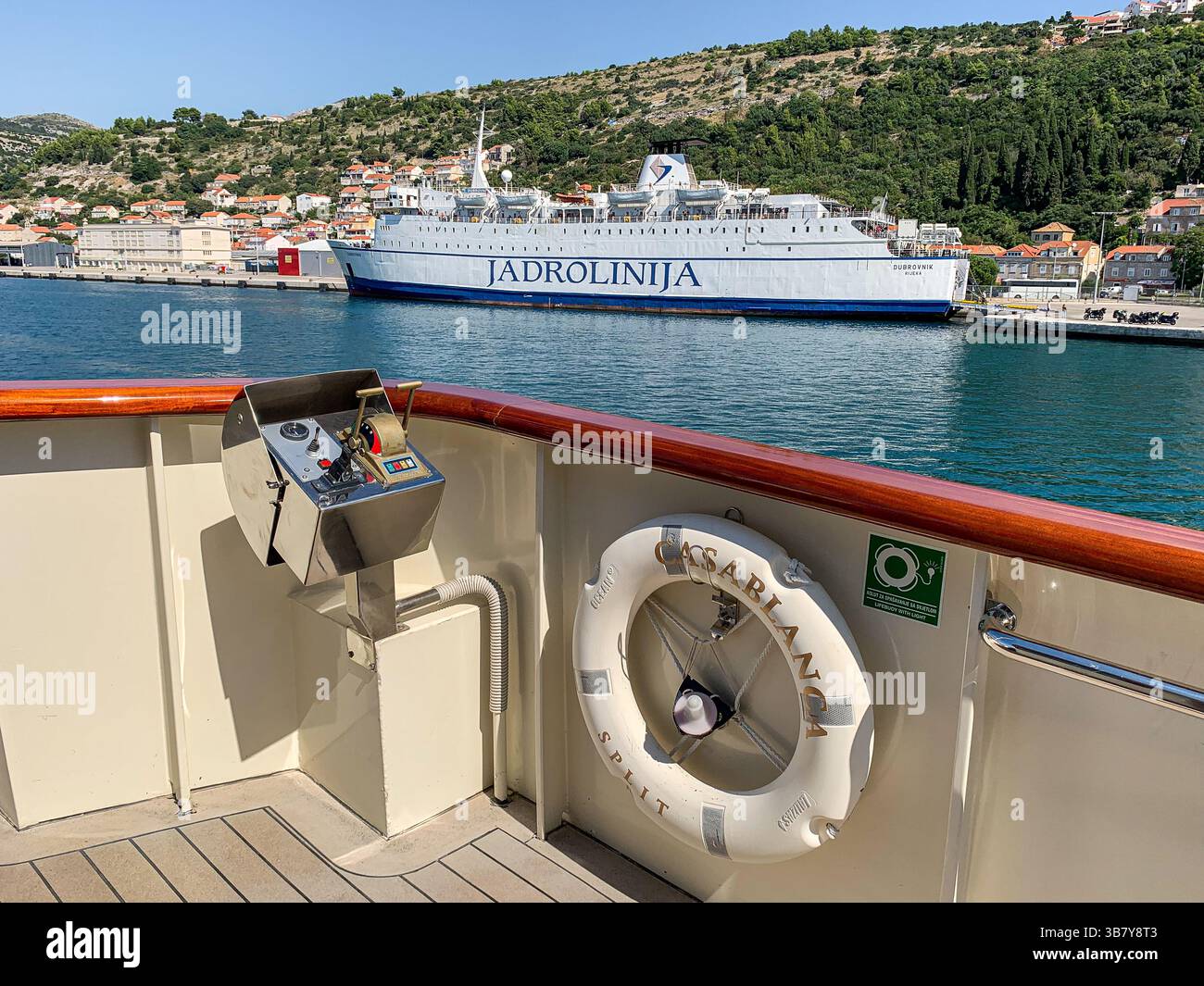 Ferry DUBROVNIK when operated by Jadrolinija ferries in Croatia. The ship has been bought by IHH/Freedom Flotilla as humanitarian ship AKDENIZ in 2024 - Smartphone Captured Stock Image