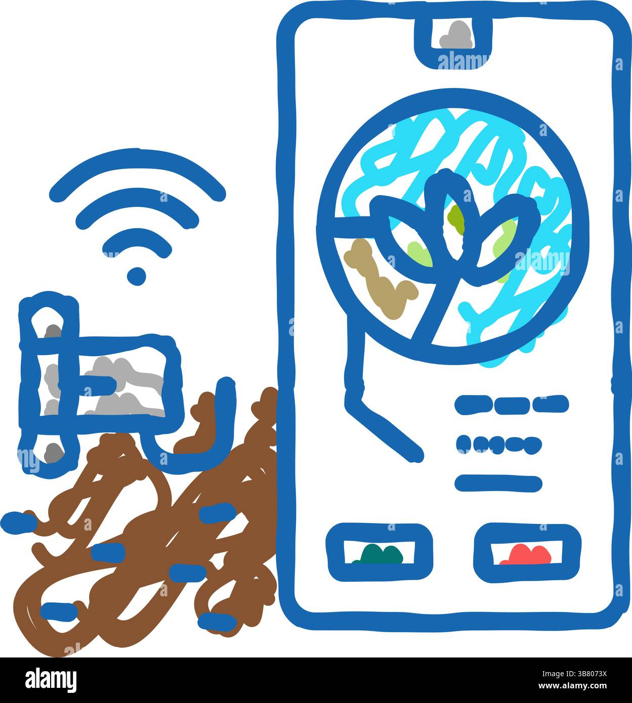 smart watering system icon doodle illustration Stock Vector Image & Art ...