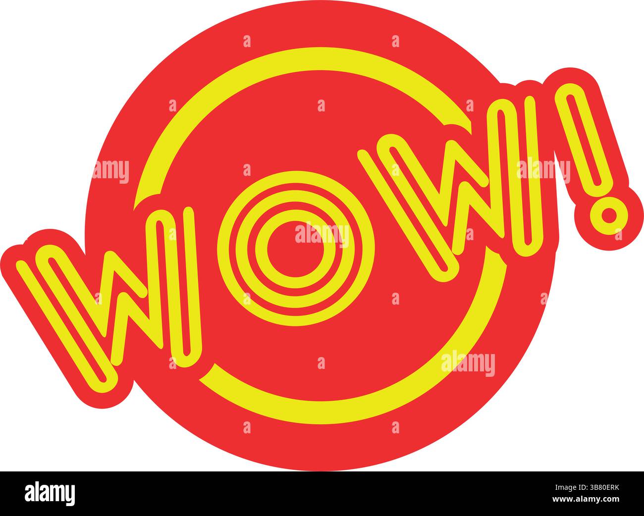 WOW Word Bubble Speech Sticker. Vector Illustration Stock Vector