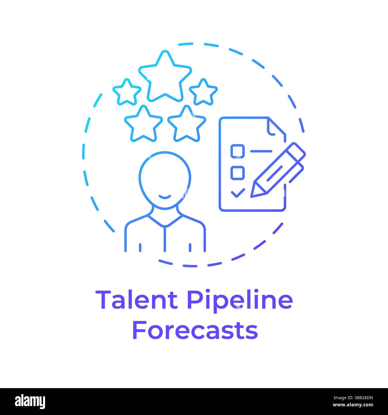 Talent pipeline forecasts blue gradient concept icon Stock Vector