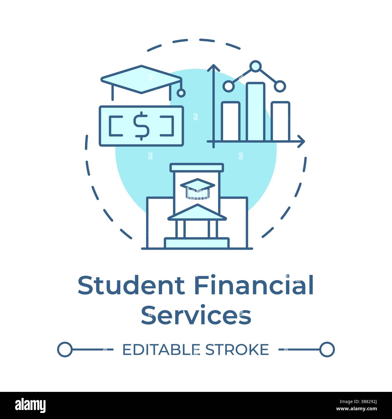 Student financial services soft blue concept icon Stock Vector
