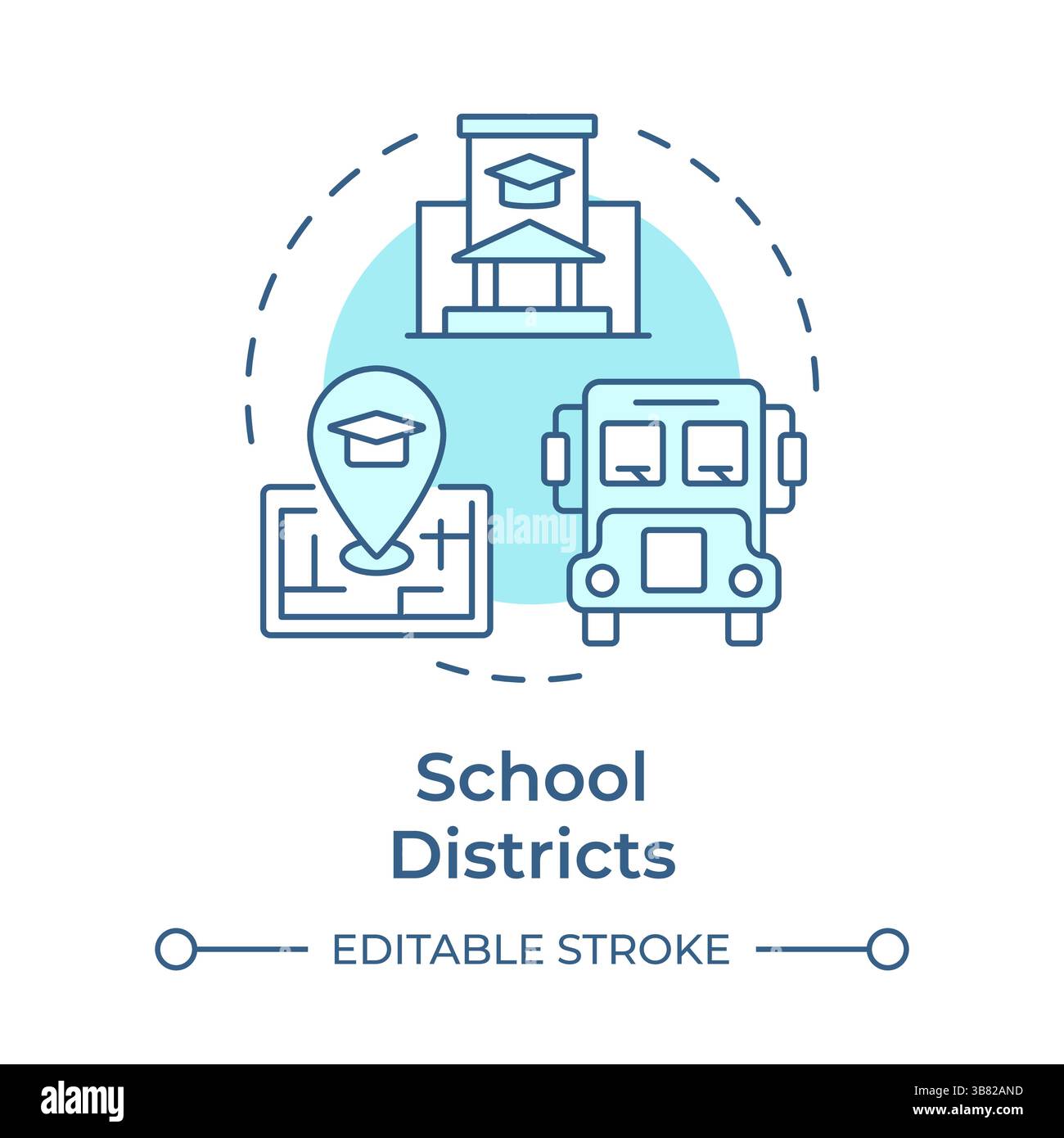 School districts soft blue concept icon Stock Vector