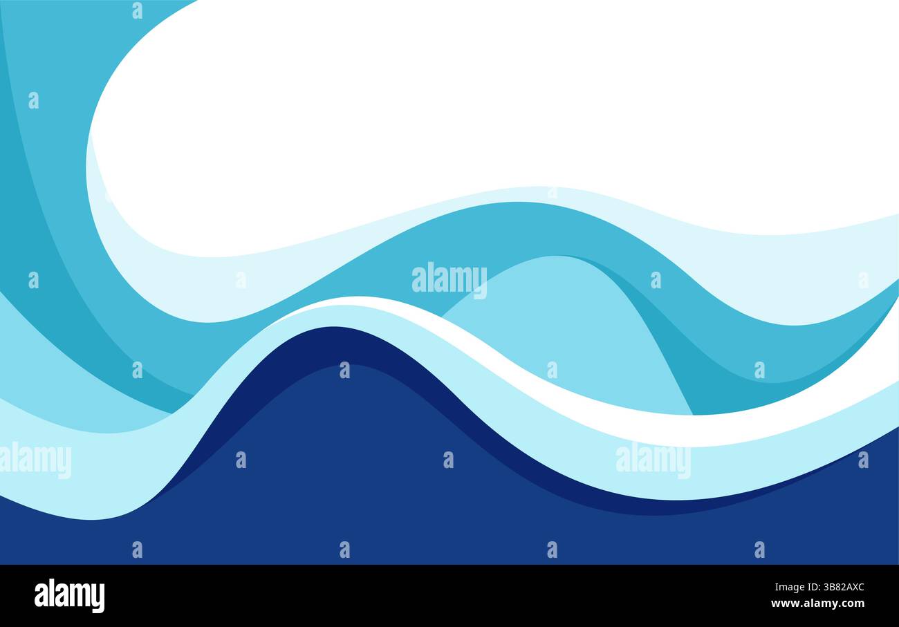 Abstract Wave Vector Art Background. Ocean Wave Illustration Stock ...