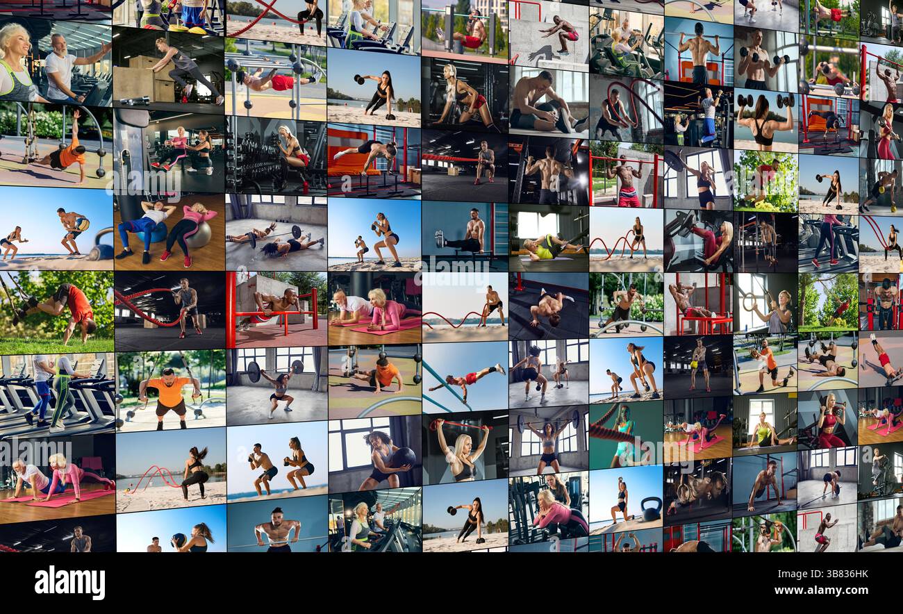Battle ropes, weights, bodyweight training, squats, presses and ...