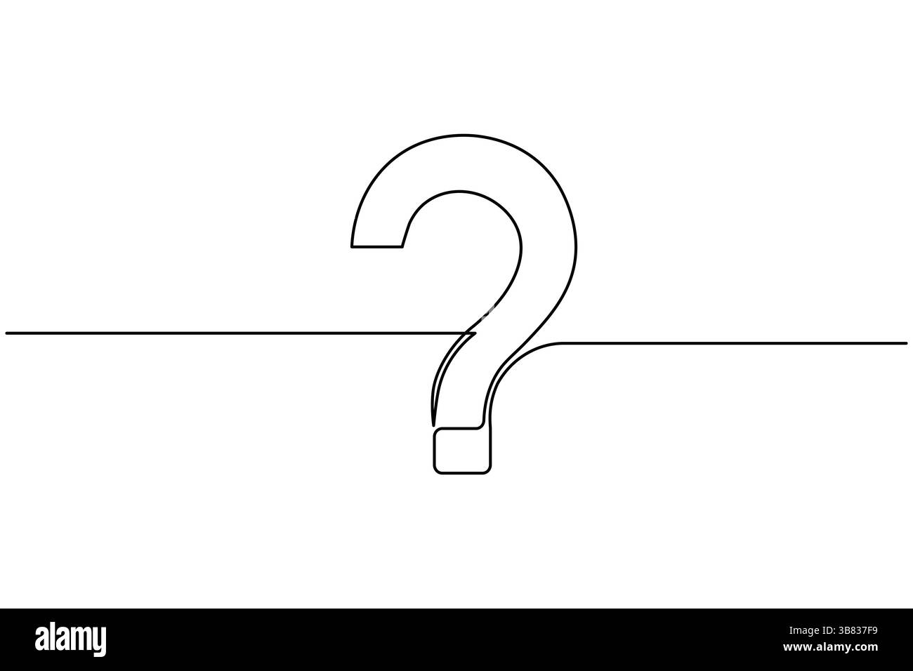 Question mark icon continuous one line drawing and minimalist style ...