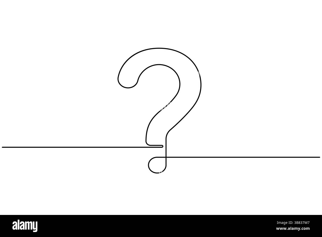 Question mark icon continuous one line drawing and minimalist style ...