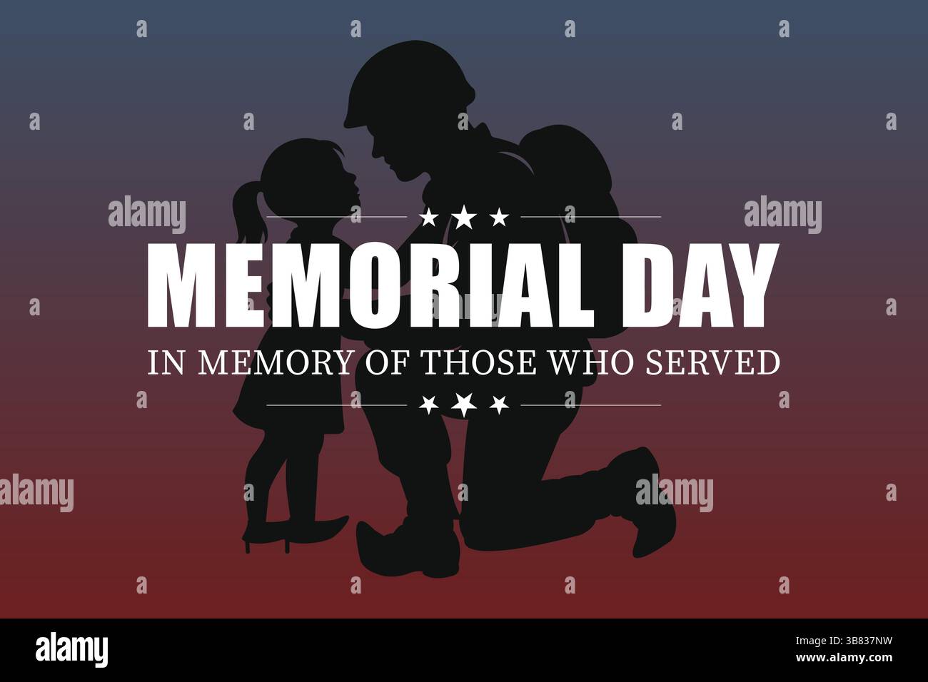 Patriotic Memorial Day Banner with Stars and Stripes Design Stock ...
