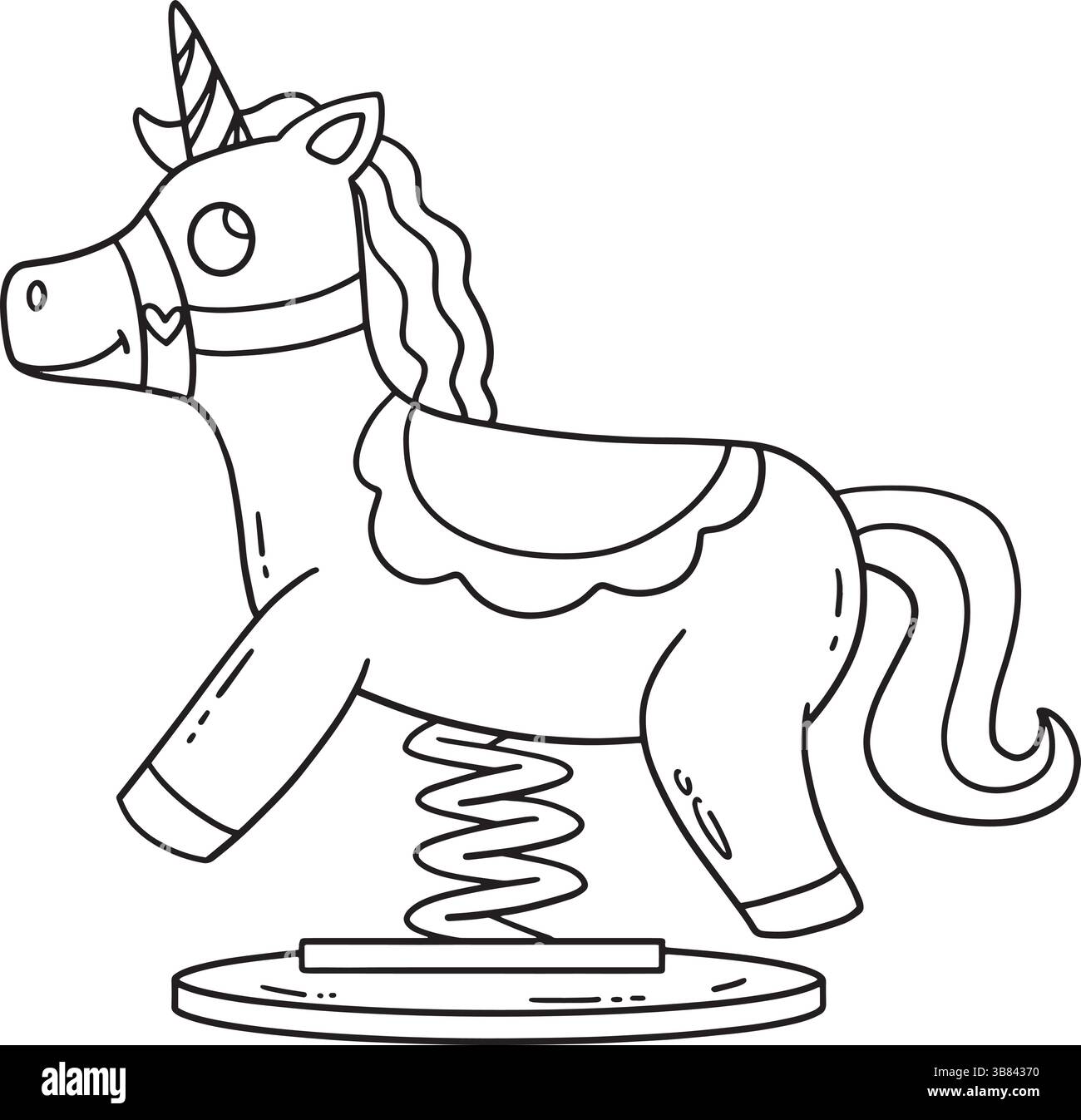 Playground Spring Rider Isolated Coloring Page Stock Vector Image & Art ...