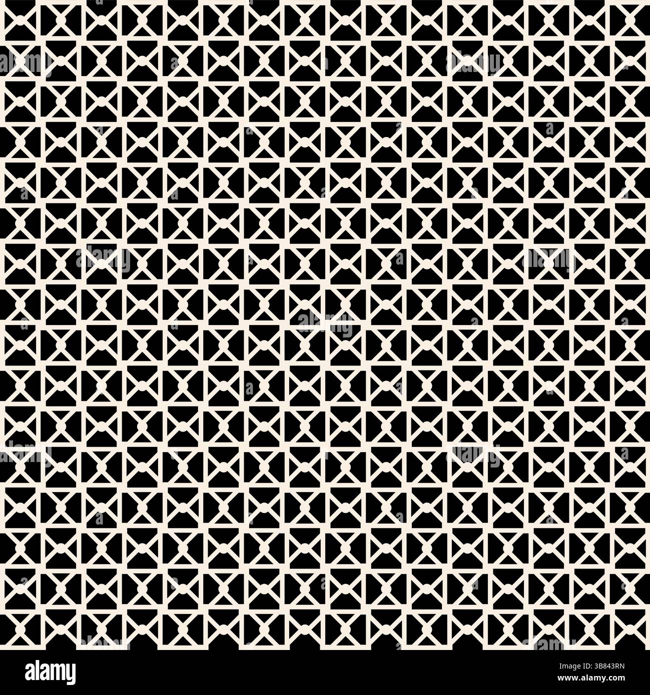 Interwined black vertical geometric lines seamless pattern on beige background. Repeating beige pattern. Stock Vector