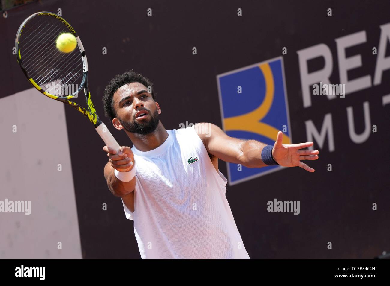 Rome, Italy. 07th May, 2025. Arthur Fils of France during a training session at the Internazionali BNL d'Italia 2025 tennis tournament at Foro Italico in Rome, Italy on 5 7, 2024. Credit: Insidefoto/Alamy Live News Stock Photo