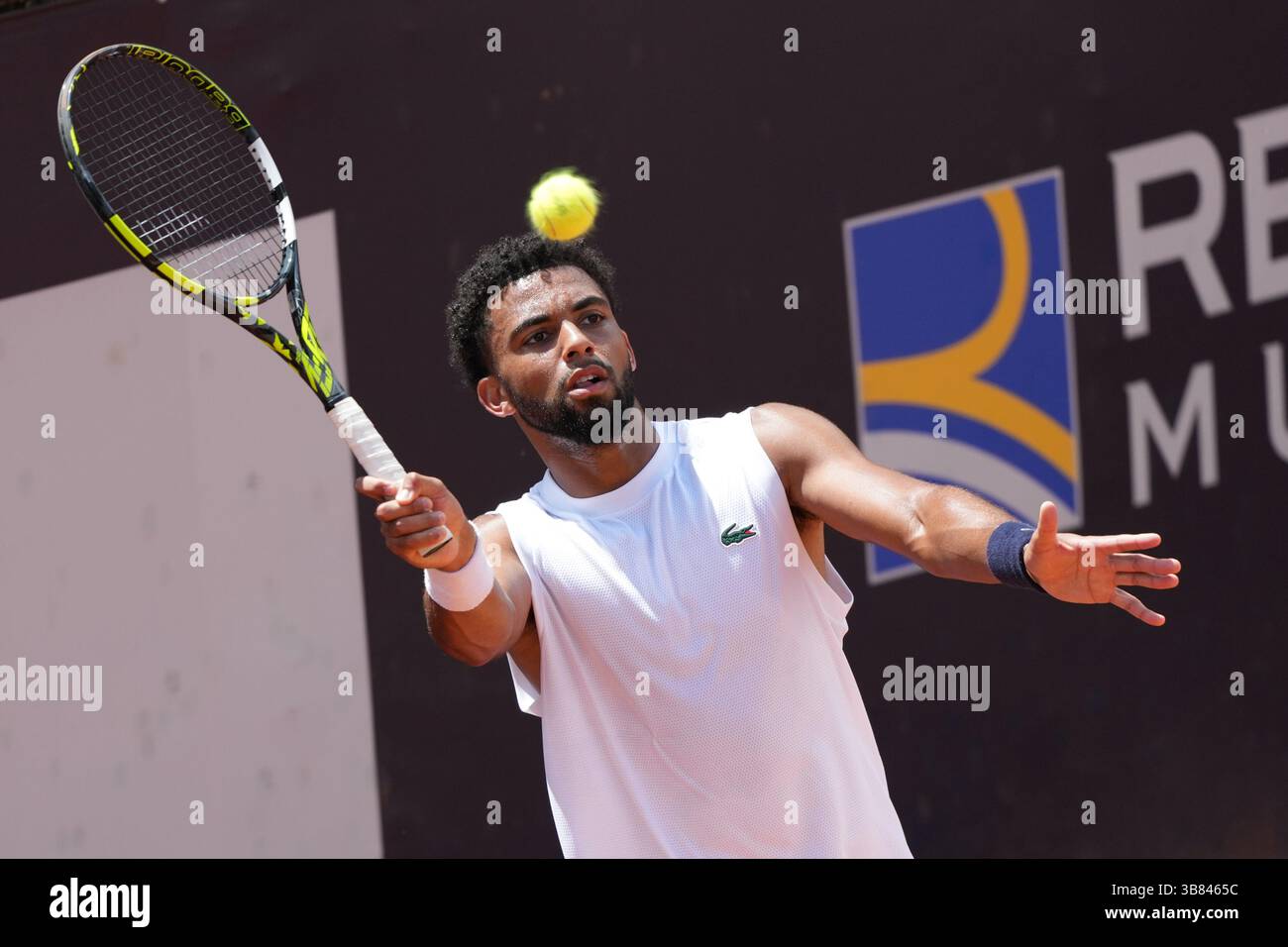 Rome, Italy. 07th May, 2025. Arthur Fils of France during a training session at the Internazionali BNL d'Italia 2025 tennis tournament at Foro Italico in Rome, Italy on 5 7, 2024. Credit: Insidefoto/Alamy Live News Stock Photo