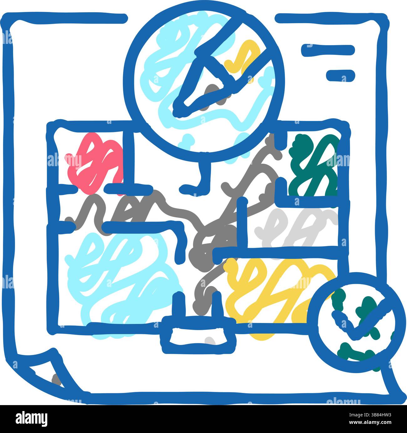 space planning room interior icon doodle illustration Stock Vector ...