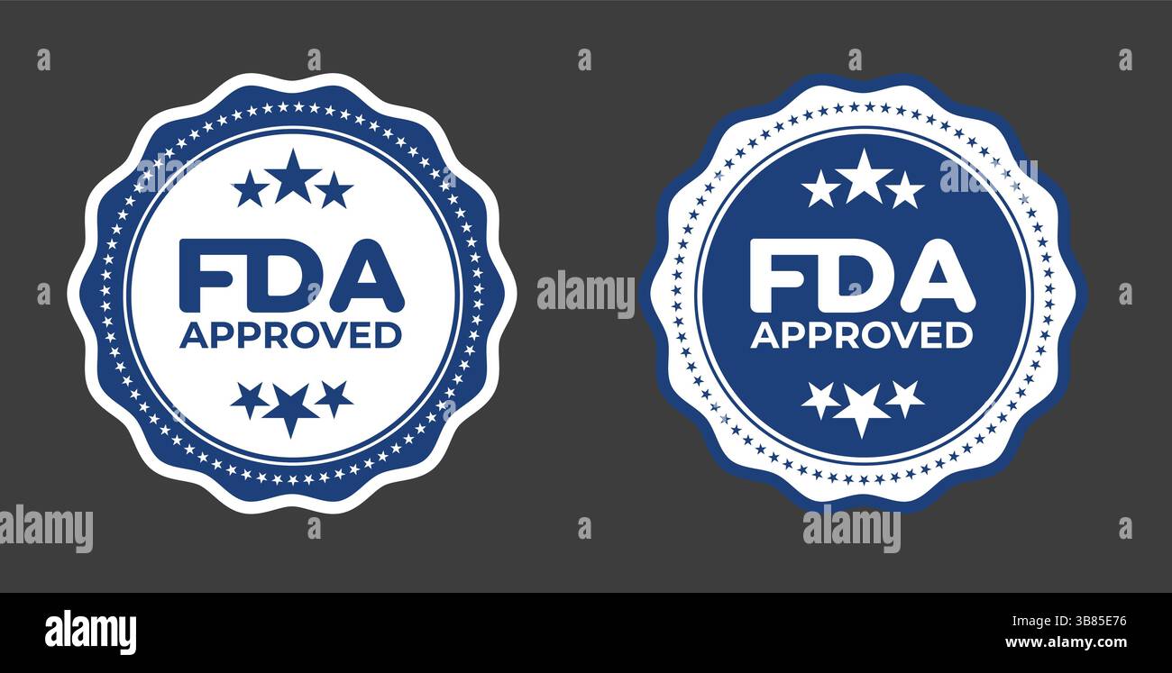 FDA Approved Badge Icon – Blue Seal of Approval Label for Medical ...