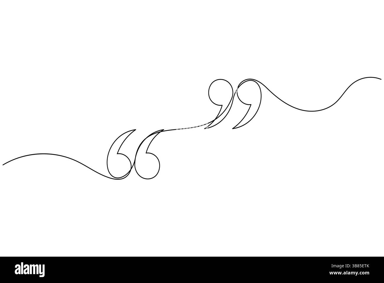 Quote mark continuous one line drawing and minimalist style isolate ...
