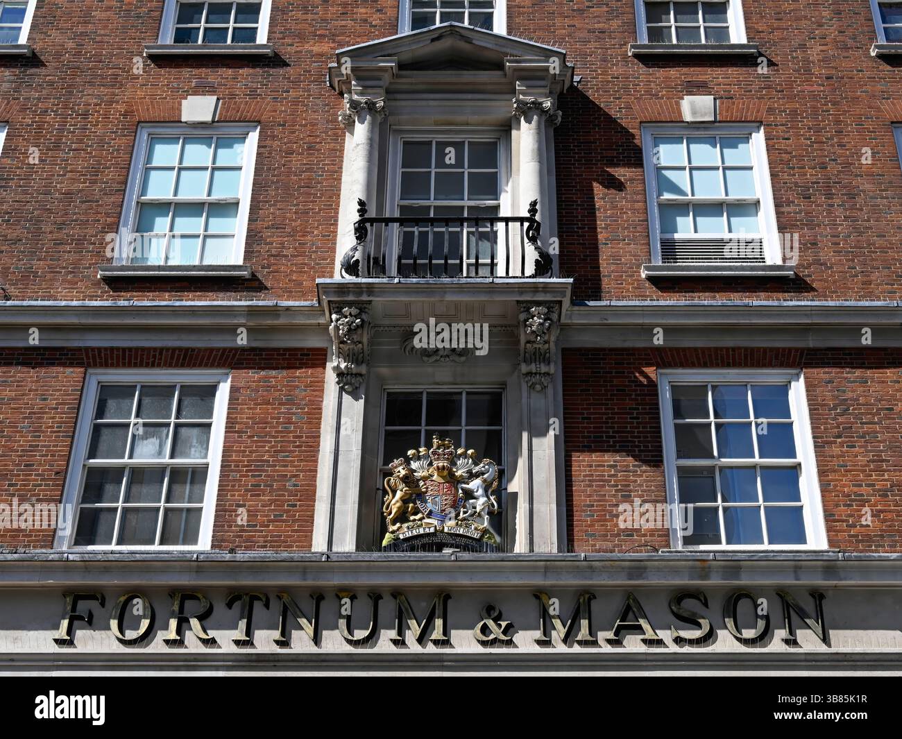 LONDON, UK - APRIL 29, 2025:   Sign outside the Fortnum and Mason Store in Jermyn Street in the West End Stock Photo