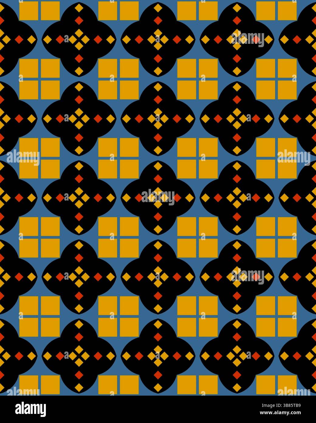 A striking pattern features intricate geometric shapes in contrasting ...