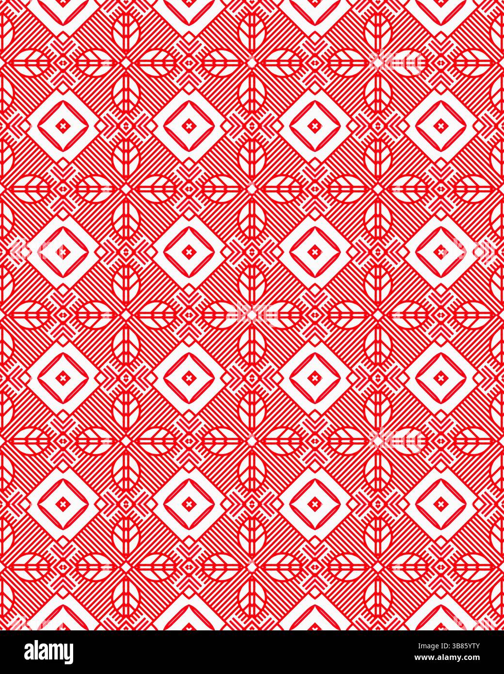 The design showcases a repetitive pattern of diamond shapes with fine ...