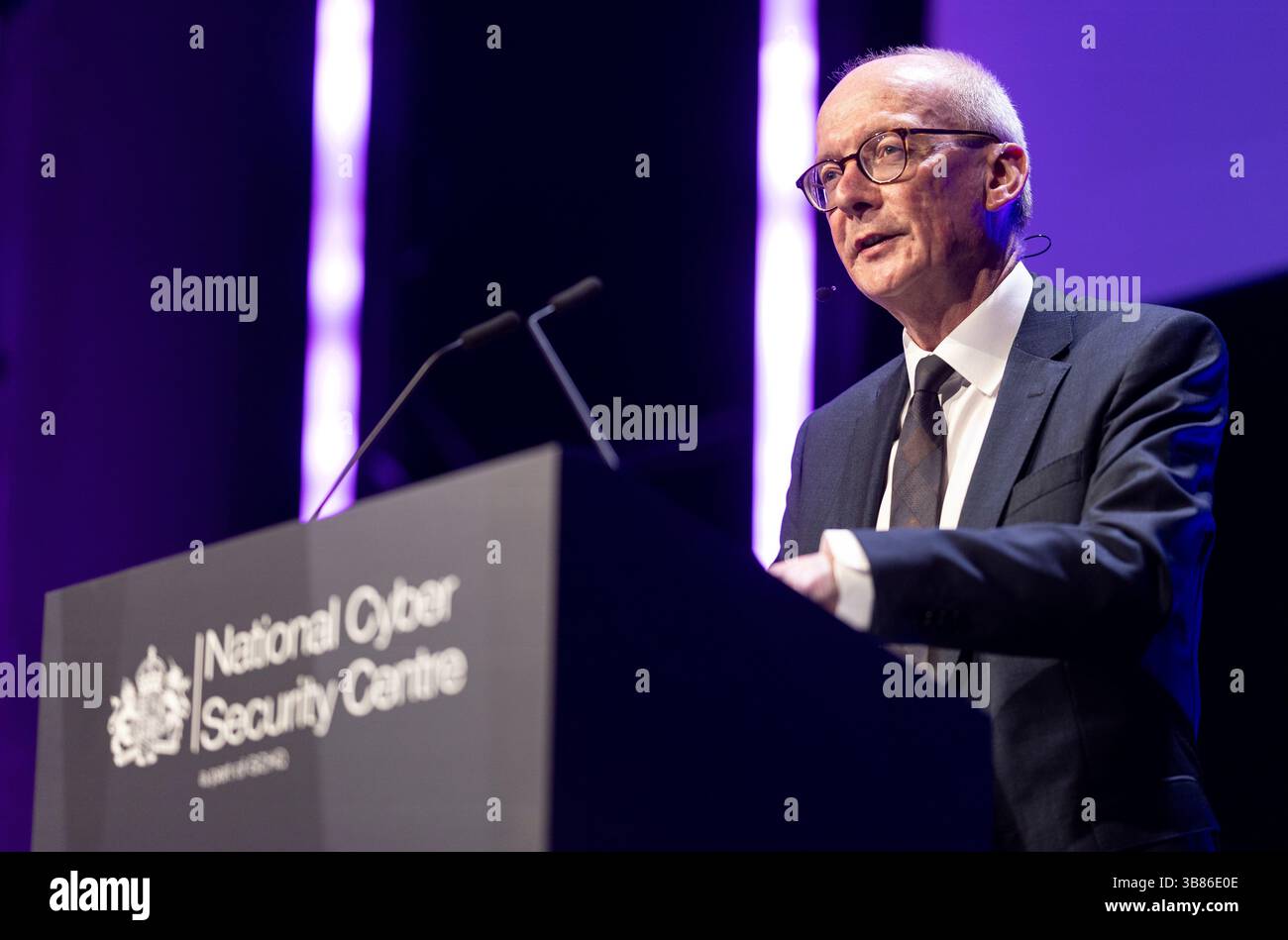 Chancellor of the Duchy of Lancaster Pat McFadden delivers a keynote speech to the CyberUK conference at the Central Convention Complex in Manchester. Picture date: Wednesday May 7, 2025. Stock Photo
