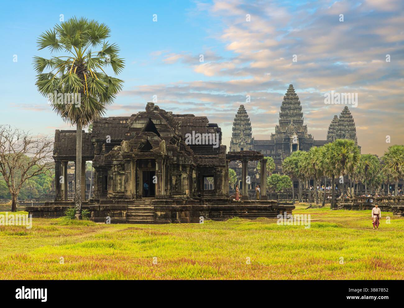 ANGKOR WAT - JANUARY 10, 2025: Angkor Wat, ancient temple ruins in Cambodia Stock Photo