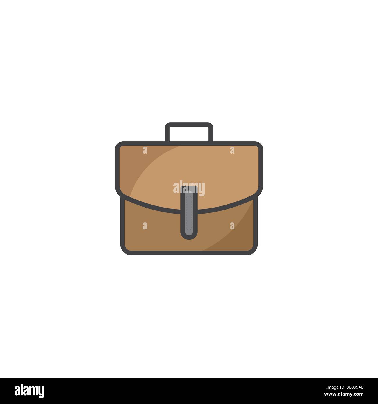 Brown Briefcase Vector Icon Business, Work, Document Case Symbol for Professionals and Organization Stock Vector