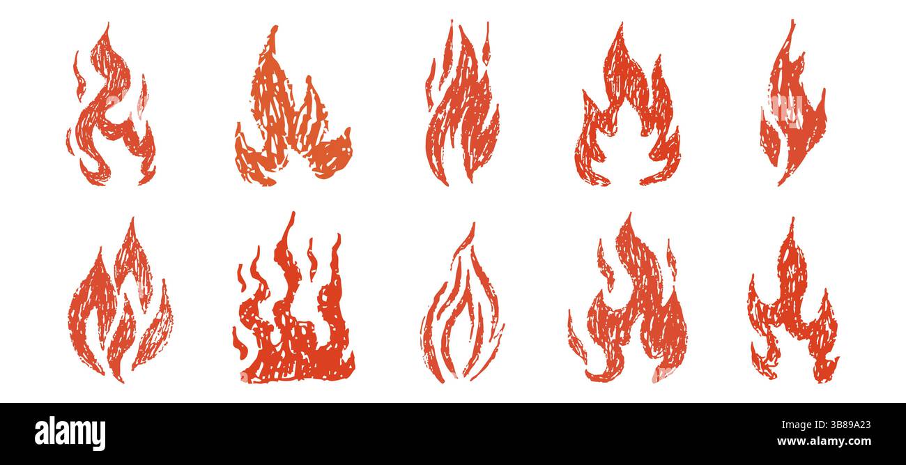 Fire flame grunge hand drawn chalk. Tattoo abstract y2k vintage simple ...