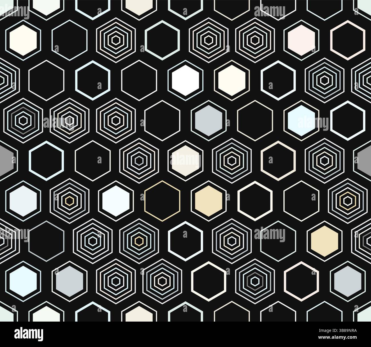 Hexagon grid background. Geometric elements of varied style and color ...