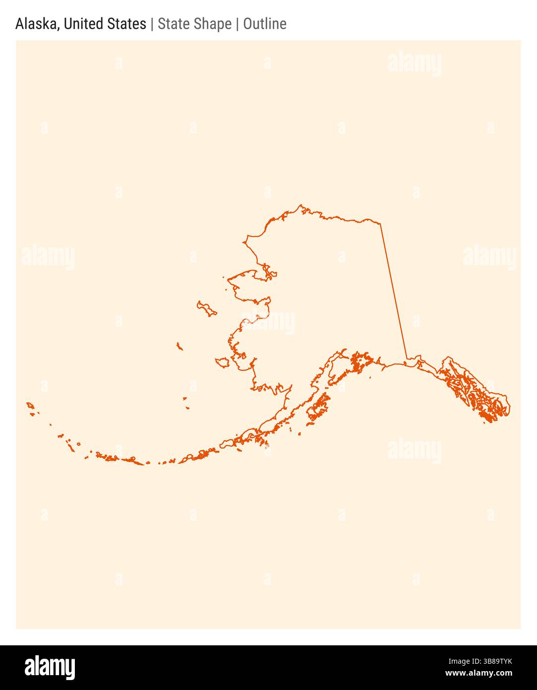 Alaska, United States. Simple vector map. State shape. Outline style ...