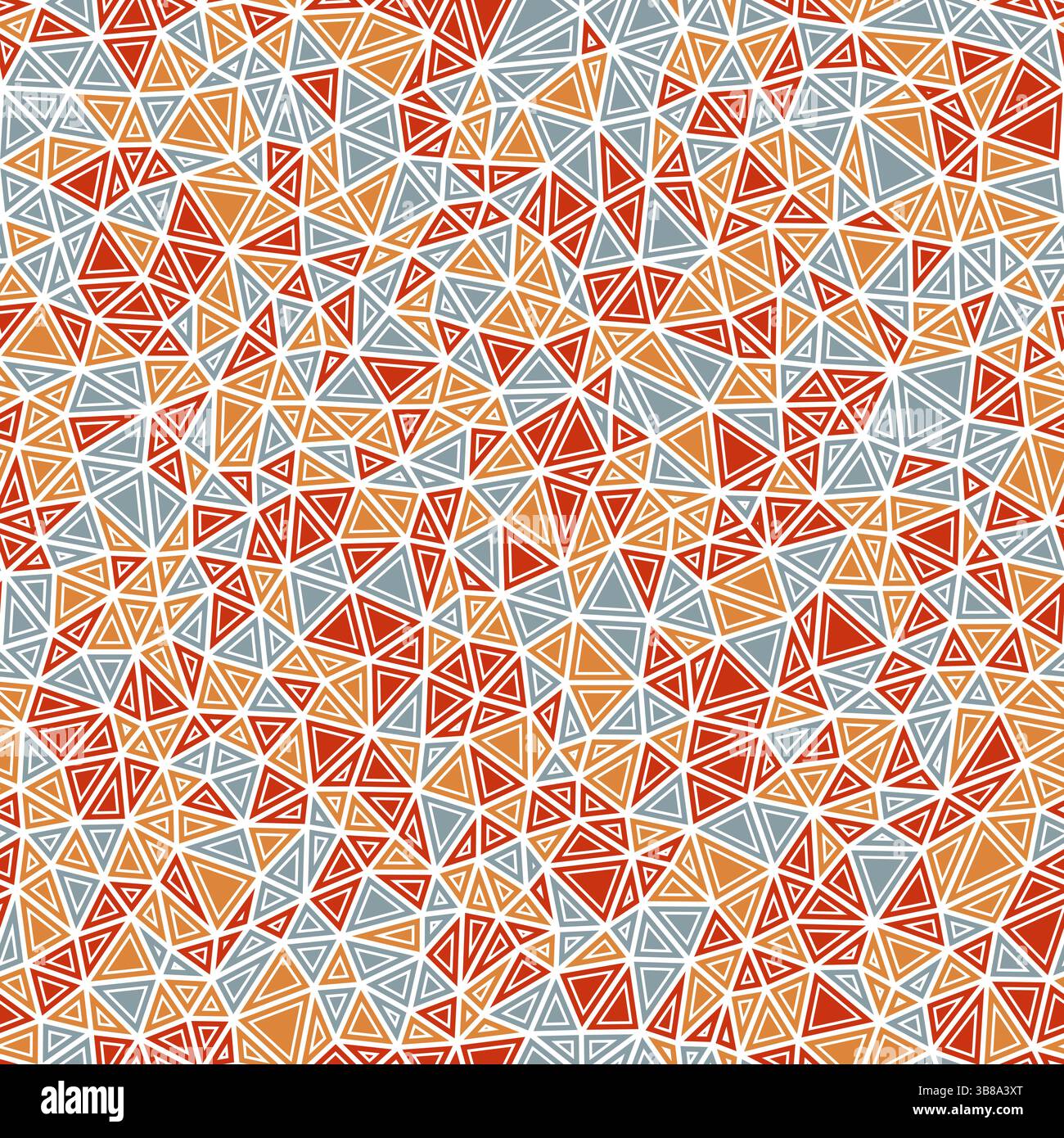 Mosaic triangles shapes background. Tiny triangles size. Solid shapes in frames. Multiple colors style. Repeatable pattern. Creative vector tiles. Stock Vector