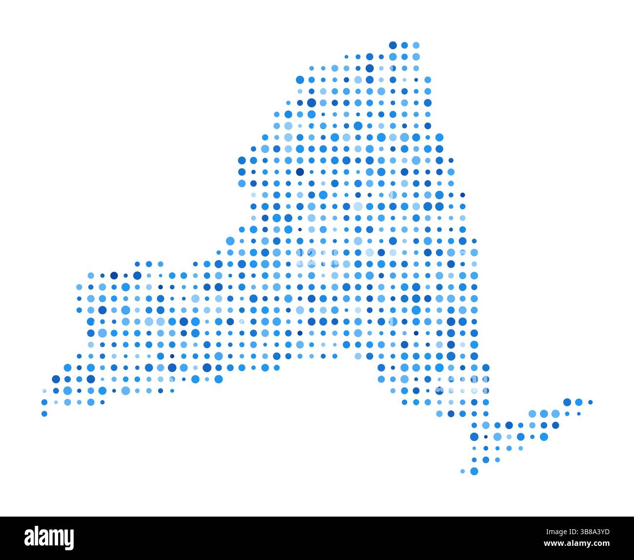New York Dot Map. US State Digital Style Shape. New York vector image ...