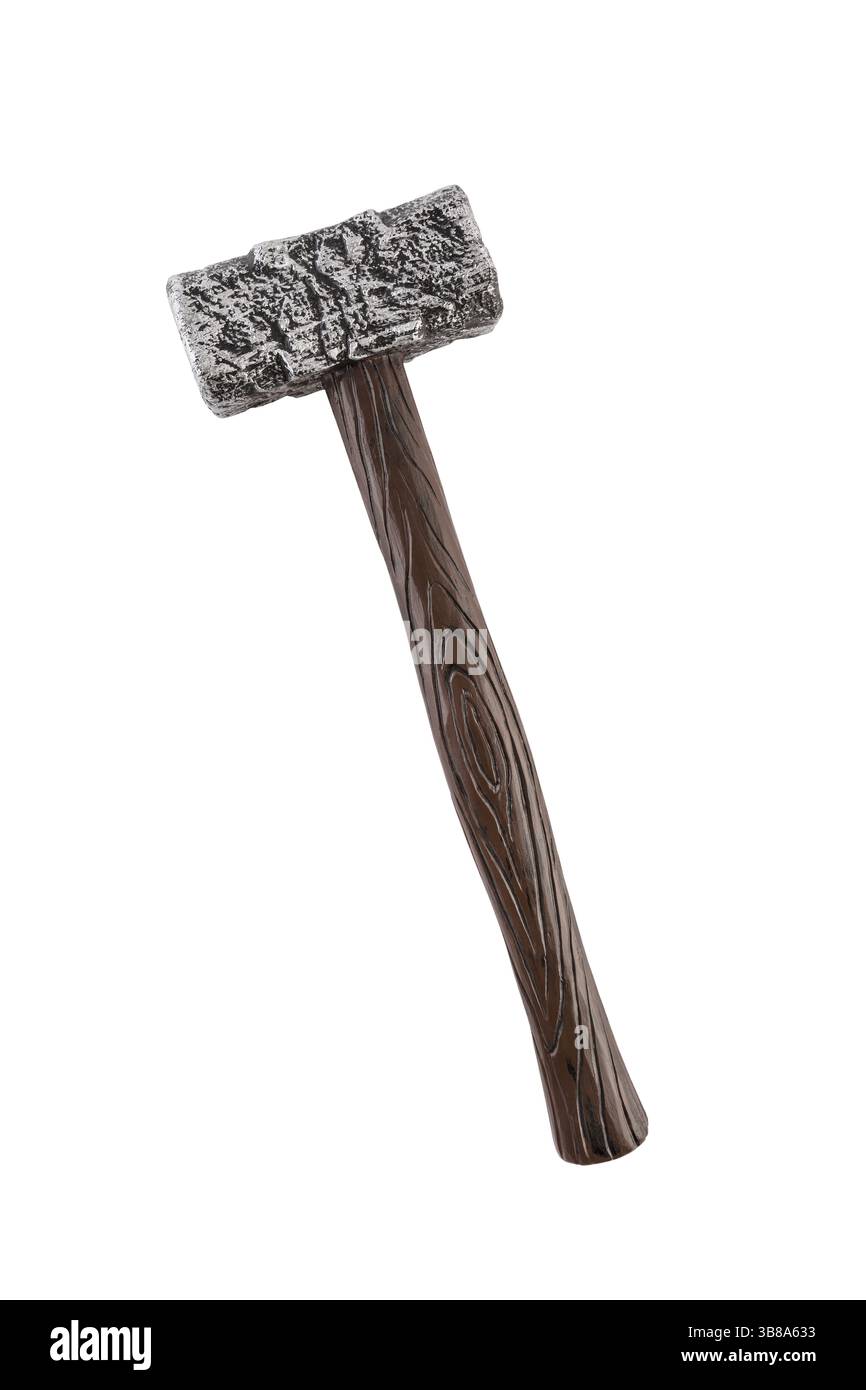 Old hammer isolated on white background with clipping path Stock Photo