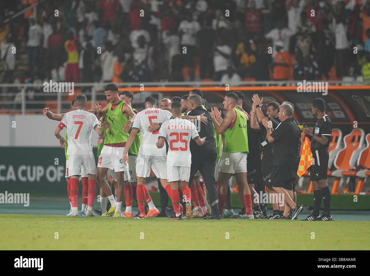 January 24 2024: Hakim Ziyach (Morocco) // during a African Cup of Nations Group F game, Zambia vs Morocco, at Stade Laurent Pokou, San Pedro, Ivory Coast. Kim Price/CSM (Credit Image: © Kim Price/CSM via ZUMA Press Wire) Stock Photo