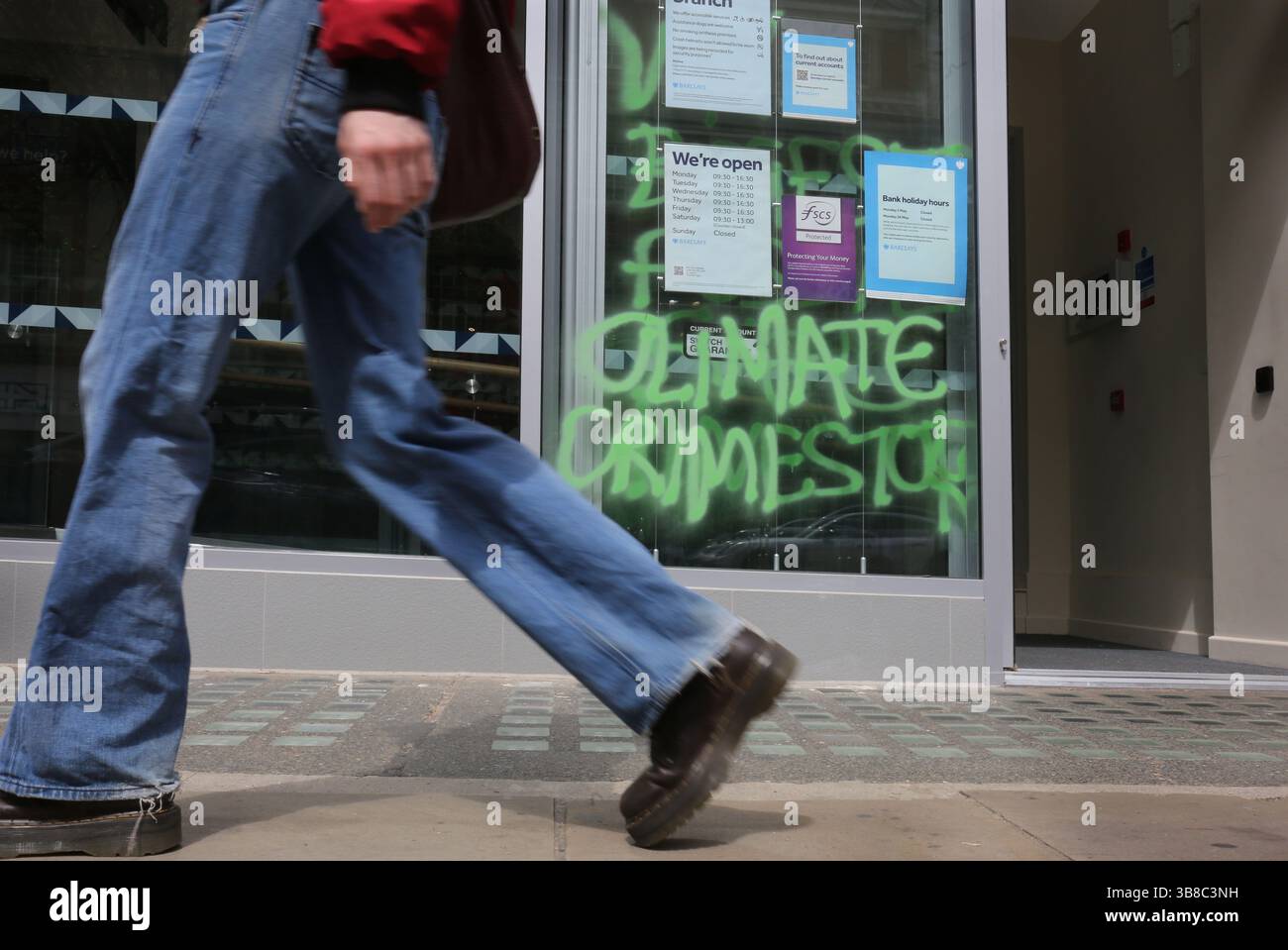London England UK 7th May 2025 Activists Leave Graffiti About london-england-uk-7th-may-2025-activists-leave-graffiti-about