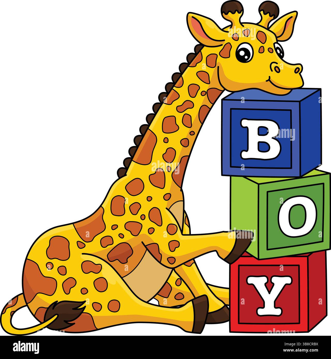 Baby Shower Baby Giraffe Boy Cartoon Clipart Stock Vector Image & Art ...