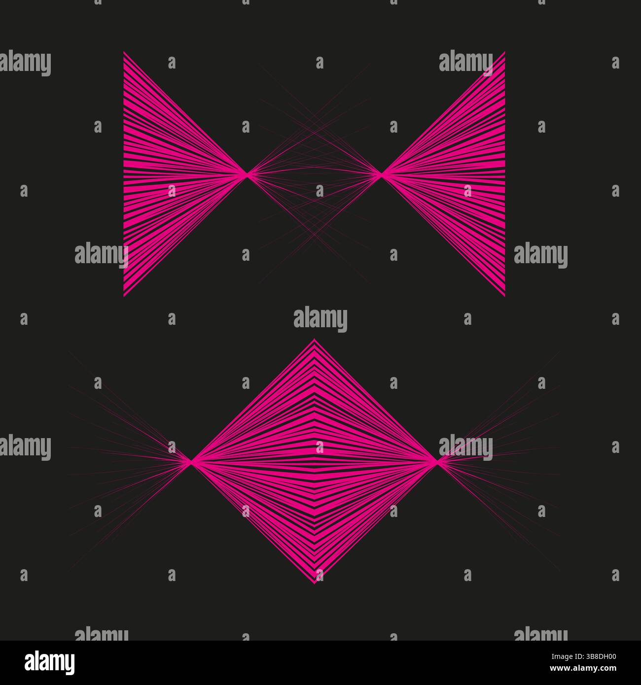 Diamond Shape Rays Magenta line burst. Diamond shape structure. Abstract vector rays ...