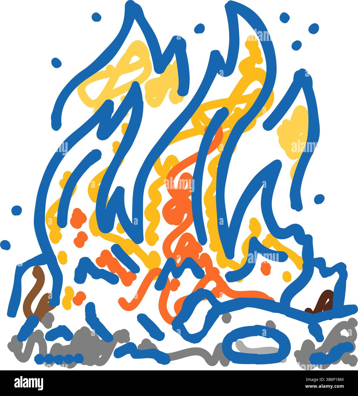 burn fire icon doodle illustration Stock Vector Image & Art - Alamy