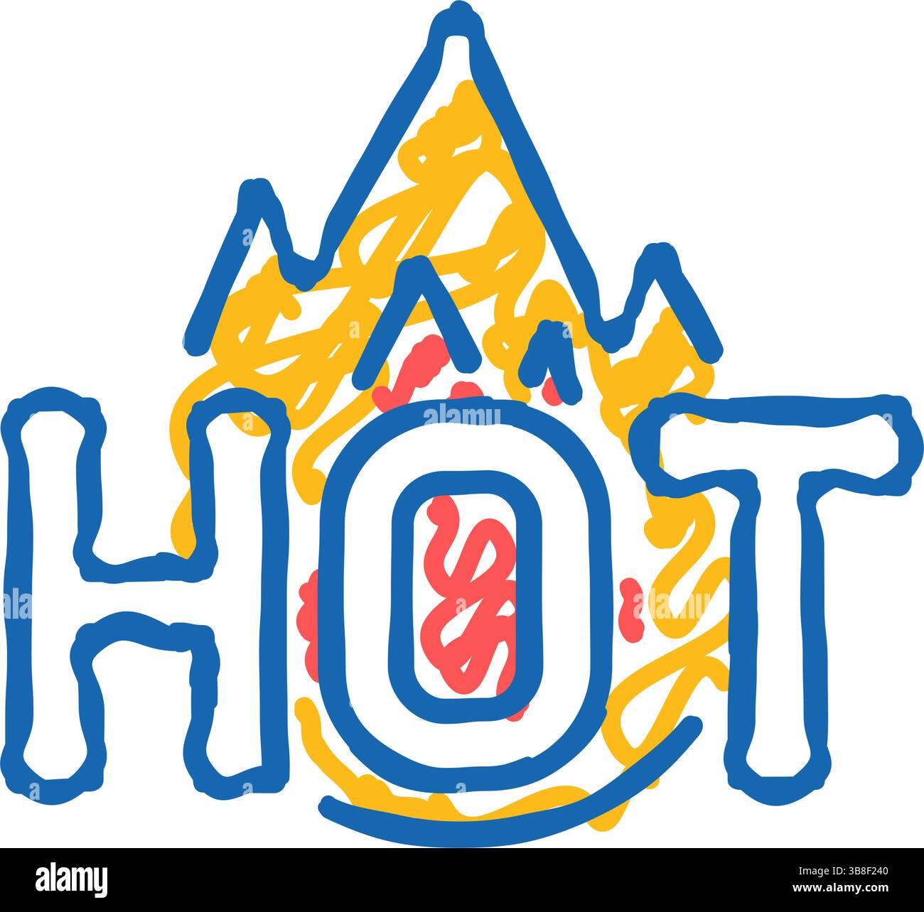 hot fire icon doodle illustration Stock Vector Image & Art - Alamy