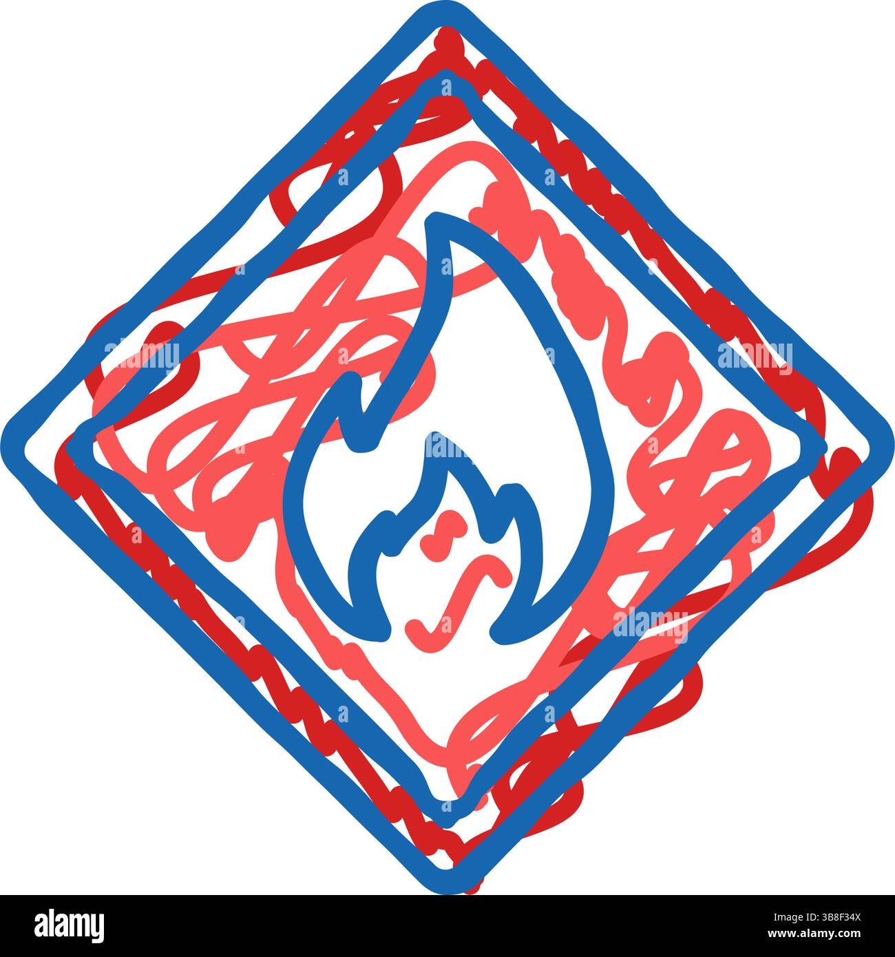 danger fire icon doodle illustration Stock Vector Image & Art - Alamy